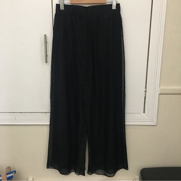 RUDSAK Black Double Layer Flowy Silk Pants - Picture 2 of 10